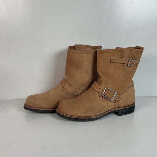 Red Wing Women’s Sand Mojave Suede Engineer Boots 8 B USA Made Style 3358