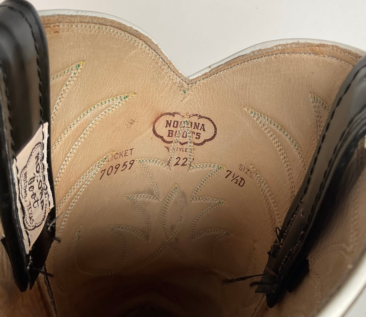 Vintage Nocona Cowboy Boots | 1970s | Black Calf | Men’s 7.5 D
