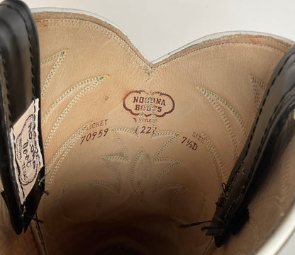 Vintage Nocona Cowboy Boots | 1970s | Black Calf | Men’s 7.5 D