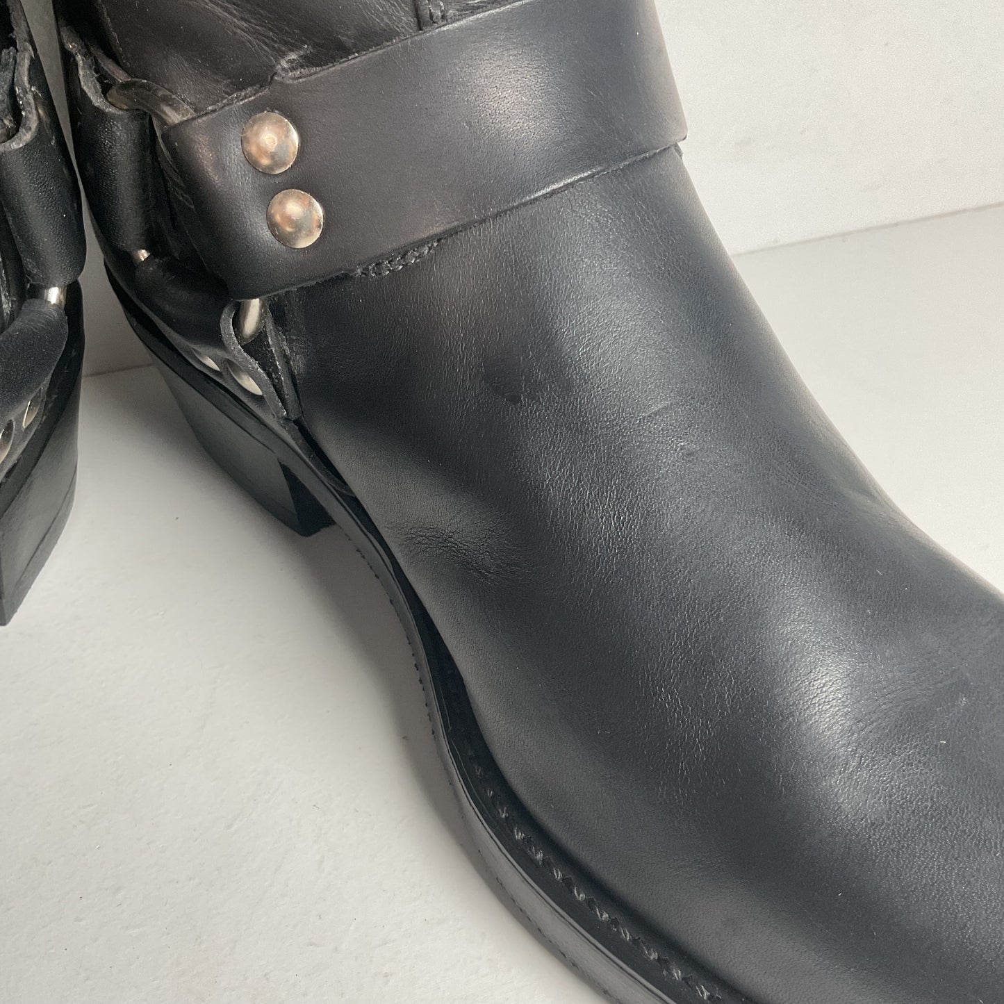 Double Tuff Harness Motorcycle Boots 11 D USA Made Black Oiled
