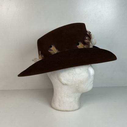 Vintage American Hat Company Cowboy Hat 7” Chocolate Brown USA Made