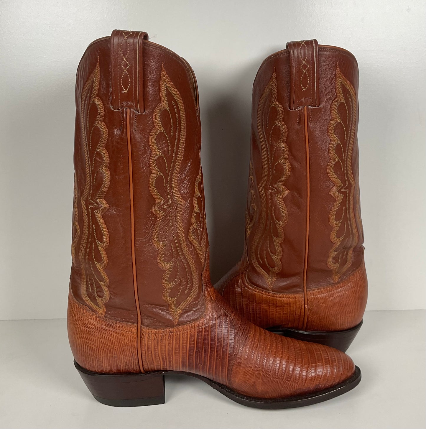 Vintage Tony Lama Teju Lizard Cowboy Boots | Gold Label | Men’s 10 D