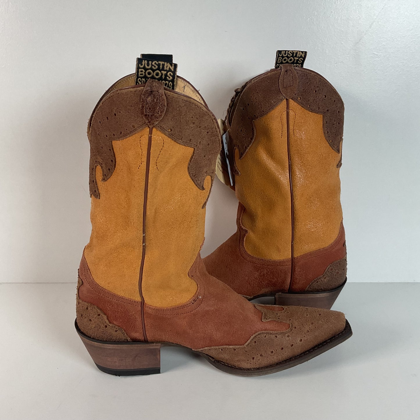 Justin Vintage Collection Cowgirl Boots | Crackle Suede | Retro | Women’s 10 B