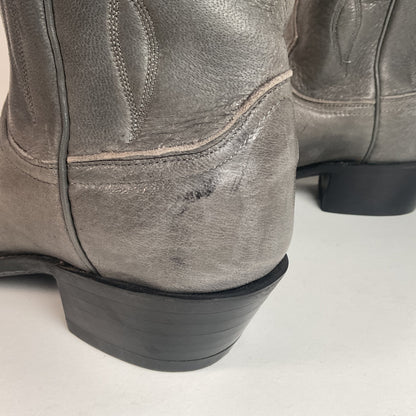 Vintage Dan Post Grey Elk Skin Cowboy Boots 10.5 D USA Made Old Label