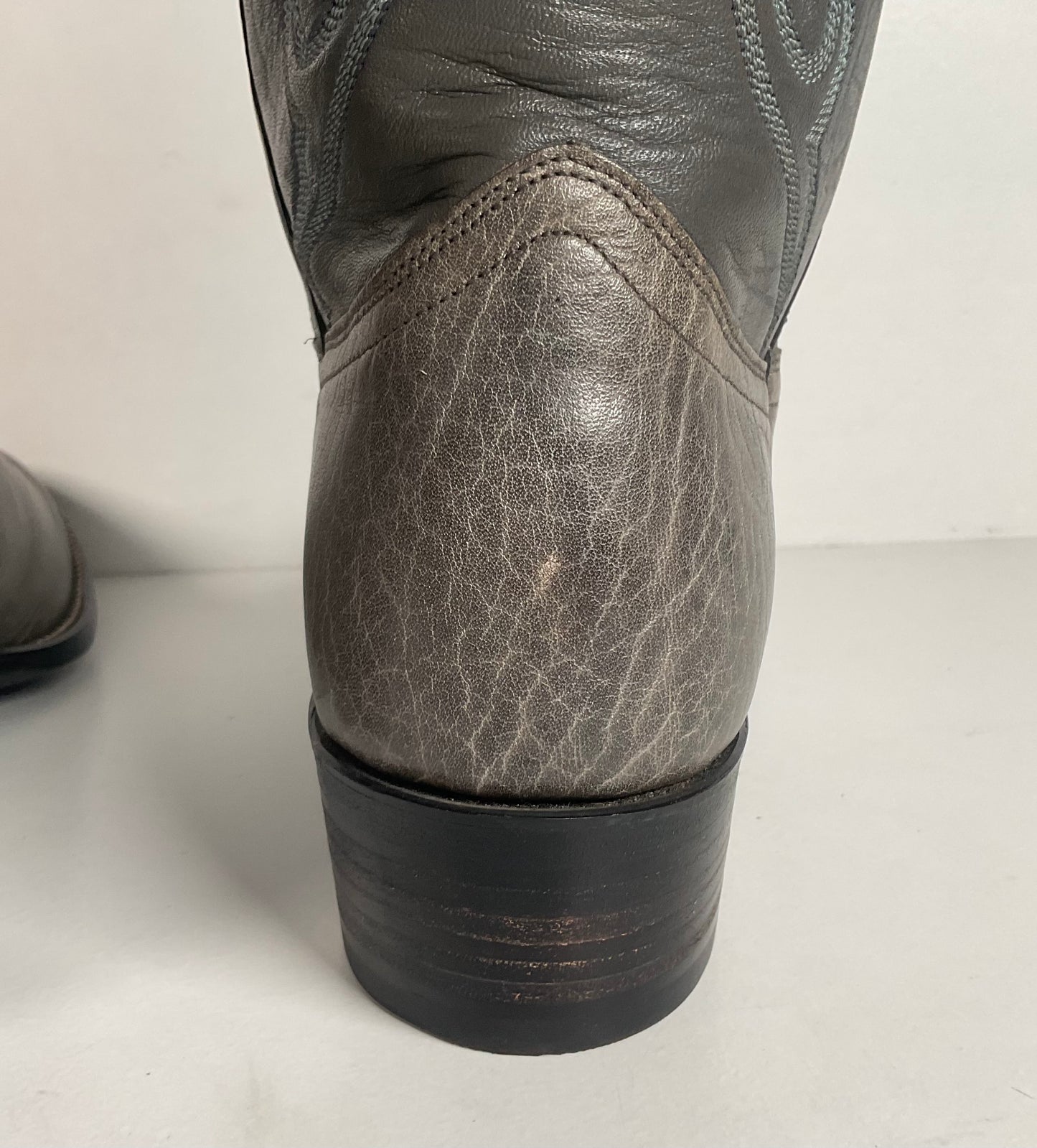 Vintage J. Chisholm Bullhide Cowboy Boots | USA Made | Grey | Men’s 8.5 D