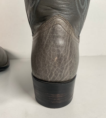 Vintage J. Chisholm Bullhide Cowboy Boots | USA Made | Grey | Men’s 8.5 D