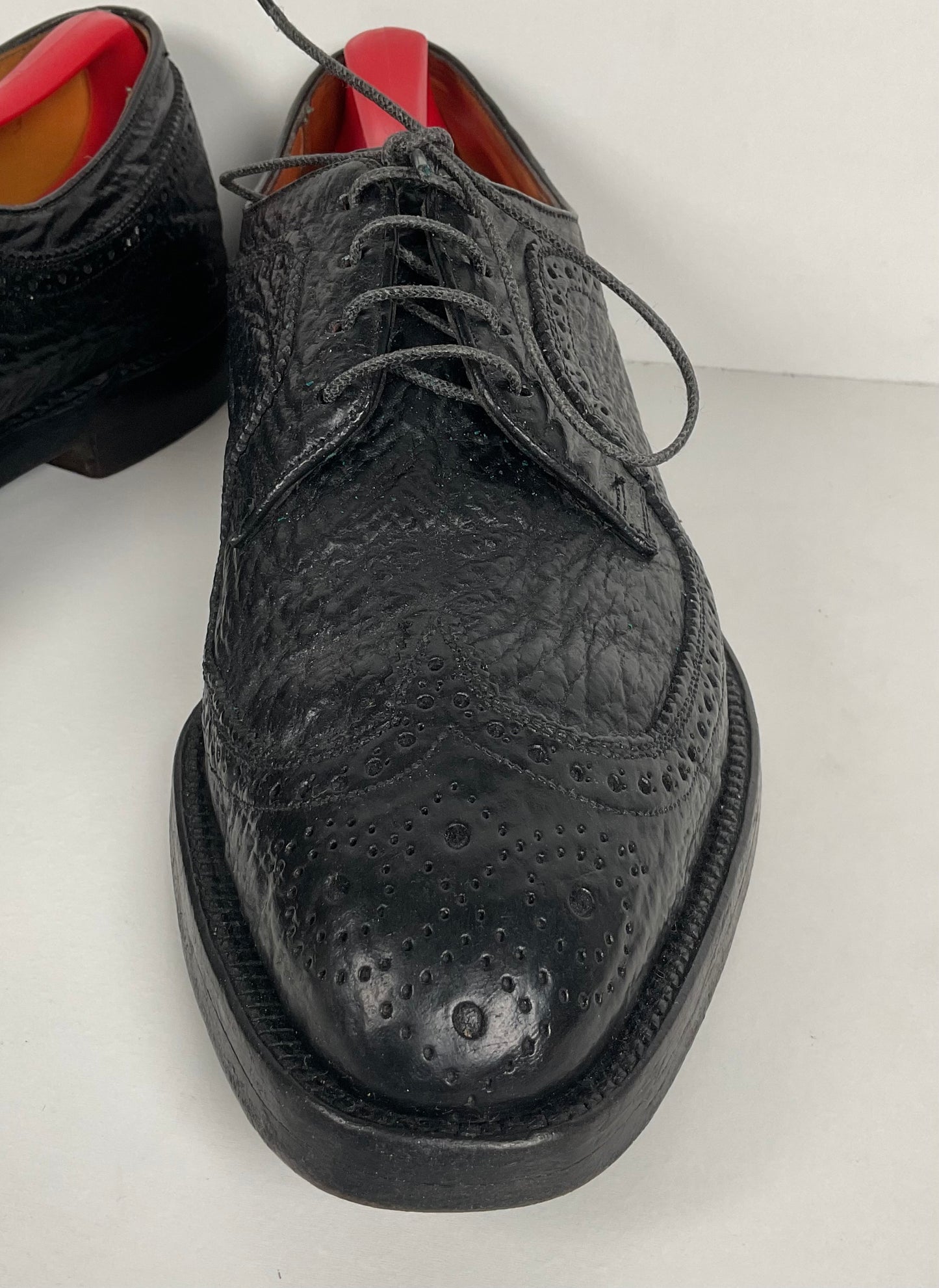 Vintage Florsheim Imperial Derby Shoes | Kenmoor | Exotic Shark | Men’s 8 C