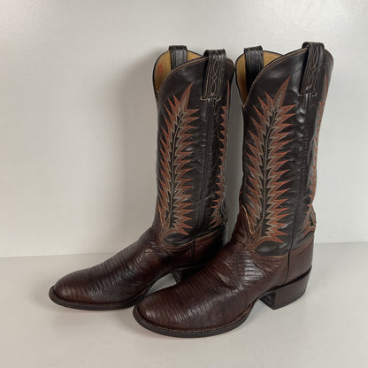 Vintage Tony Lama Teju Lizard Cowboy Boots | Gold Label | 7.5 B | Women’s 8.5