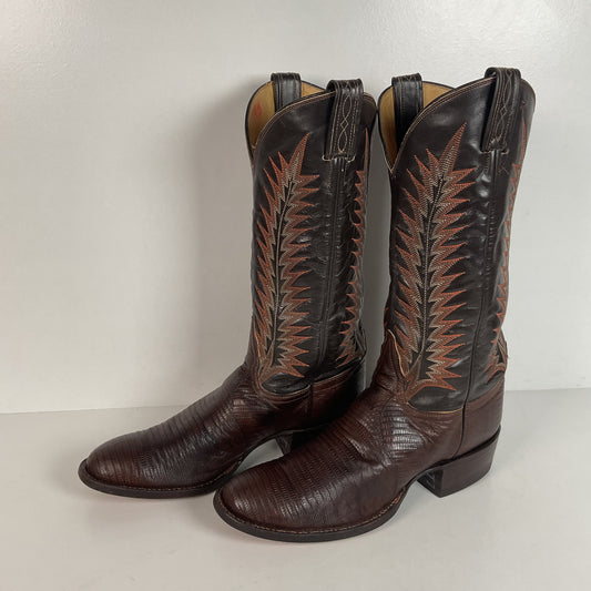 Vintage Tony Lama Teju Lizard Cowboy Boots | Gold Label | 7.5 B | Women’s 8.5