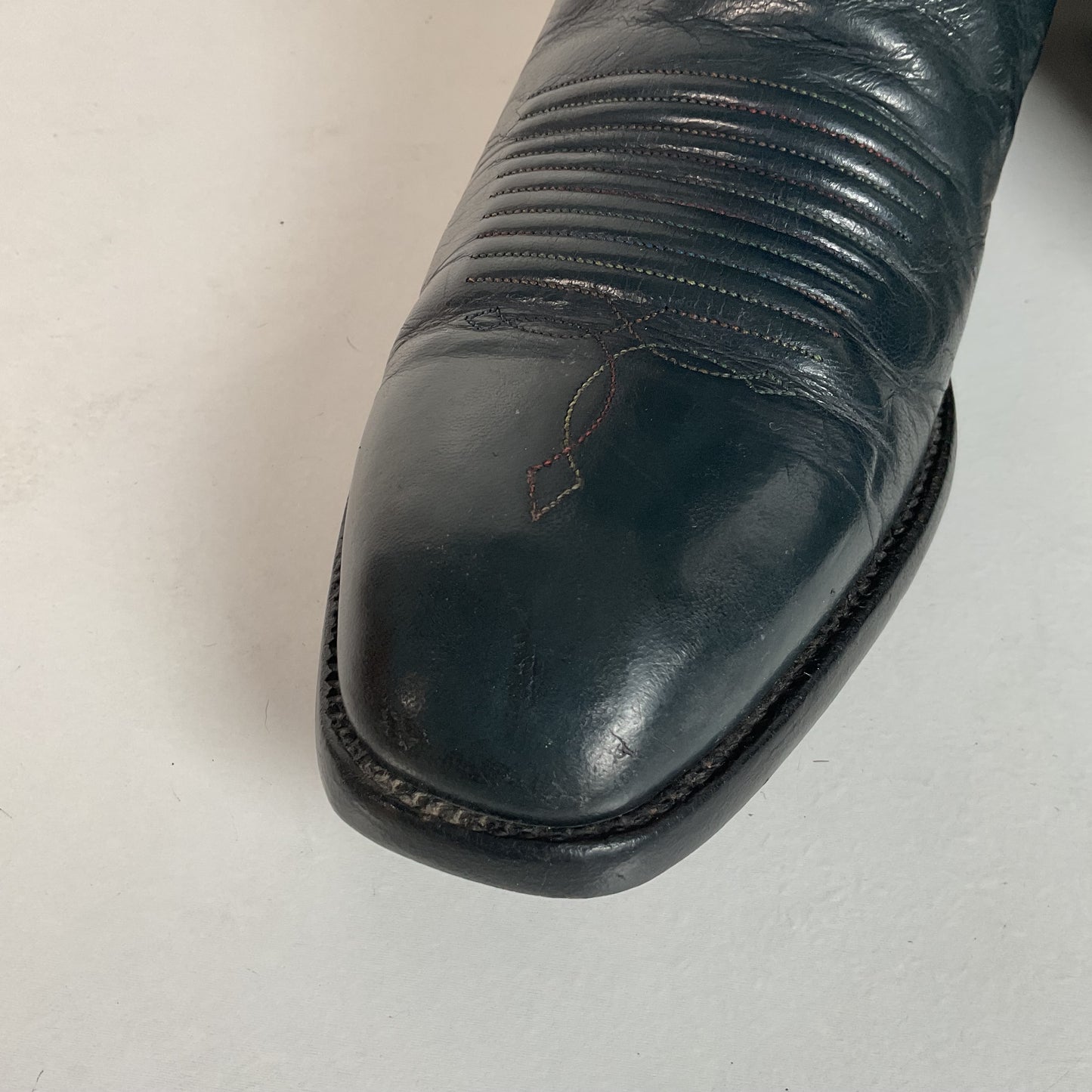 Vintage 1980s Lucchese San Antonio Navy Blue Cowboy Boots Men’s 9 B | Women’s 10