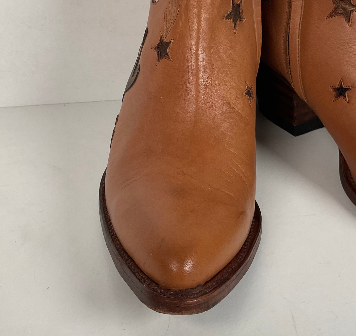 Ranch Road Pee Wee Cowboy Boots | Tooled Desert Inlay | Men’s 8.5 | Women’s 9.5
