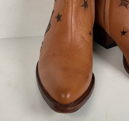 Ranch Road Pee Wee Cowboy Boots | Tooled Desert Inlay | Men’s 8.5 | Women’s 9.5