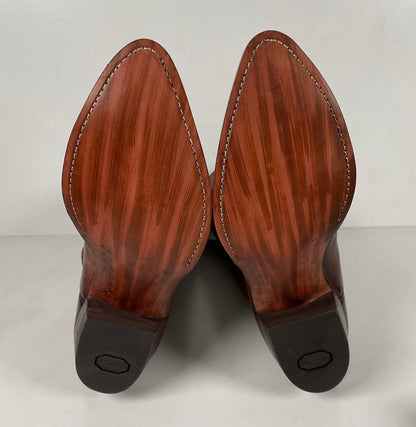 Vintage Lucchese Goat Skin Cowboy Boots | Lizard Inlay | Men’s 8.5 D