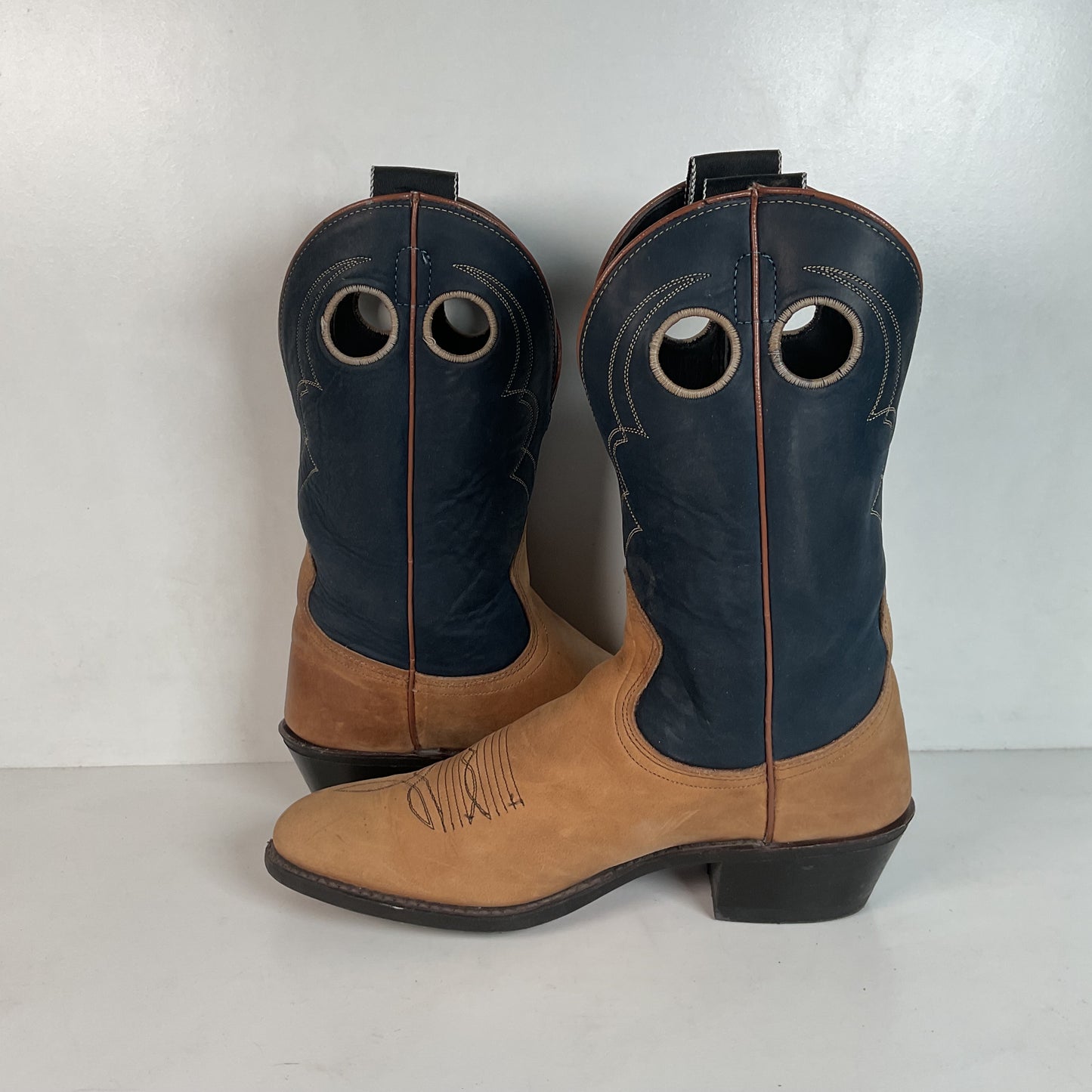 Vintage Acme Shorty Buckaroo Cowboy Boots 9 D Punchy Cloth Pullo