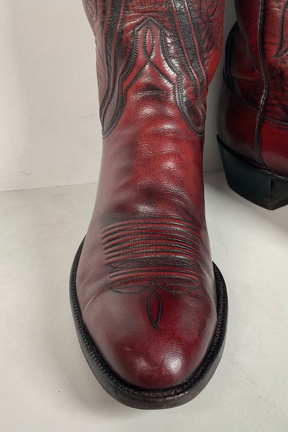 Vintage Lucchese San Antonio Cowboy Boots | Oxblood | Extra Narrow | 11.5 A
