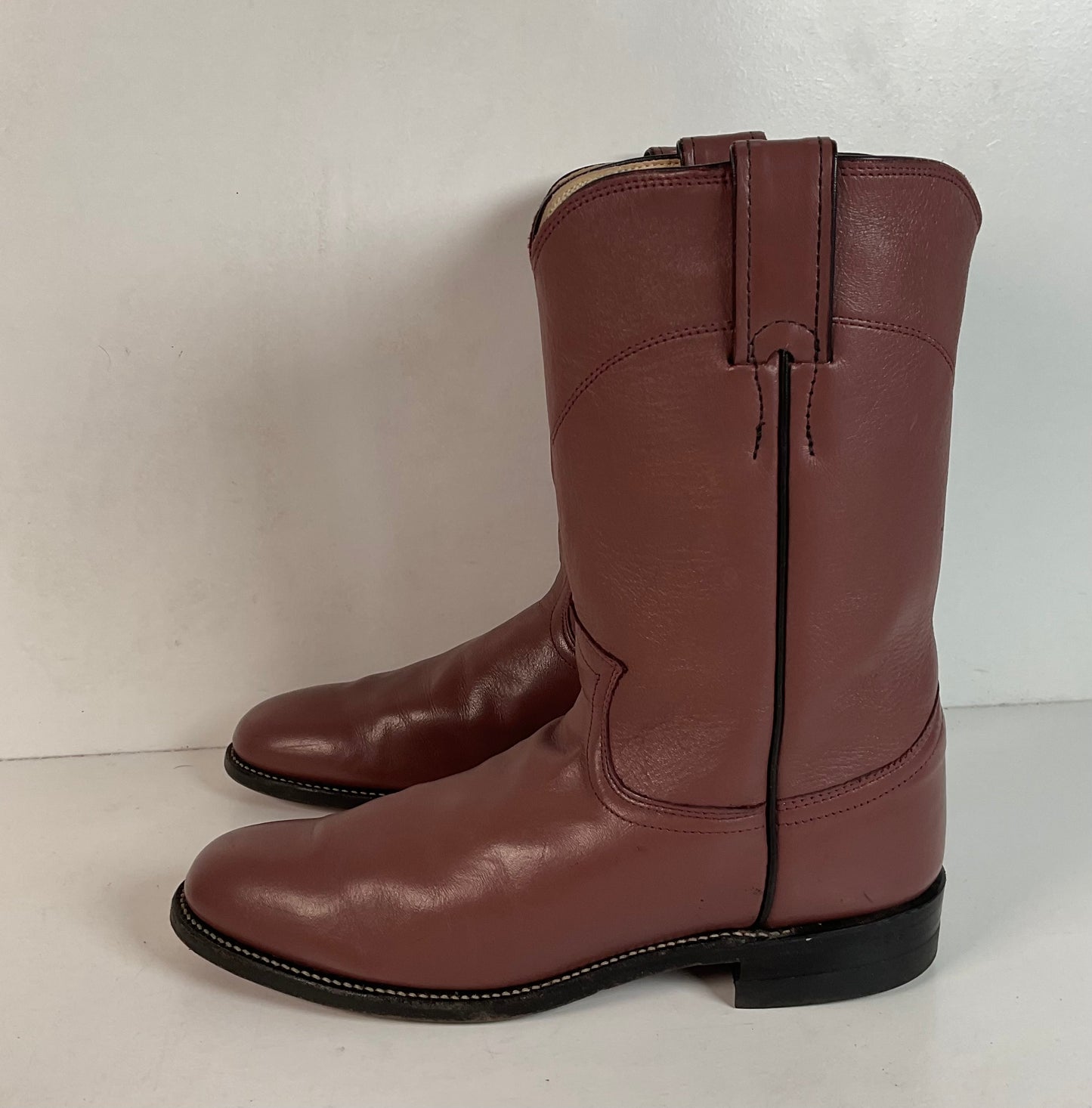 Justin Cowgirl Roper Boots | USA Made | Purple Mauve | Women’s 7 B