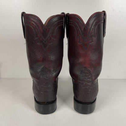 Lucchese 2000 Elephant Roper Boots | USA Made | Black Cherry | Men’s 8.5 D