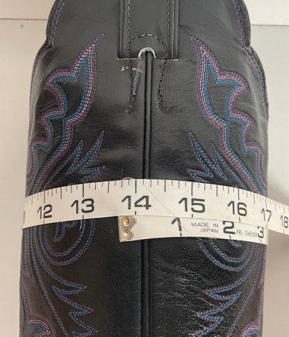 Vintage Justin Tall Blue Lizard Cowgirl Boots 6.5 B USA Made Recraft