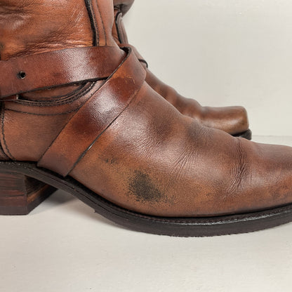 Vintage Frye Black Label | Harness Tanker Boots | Women’s 8 B