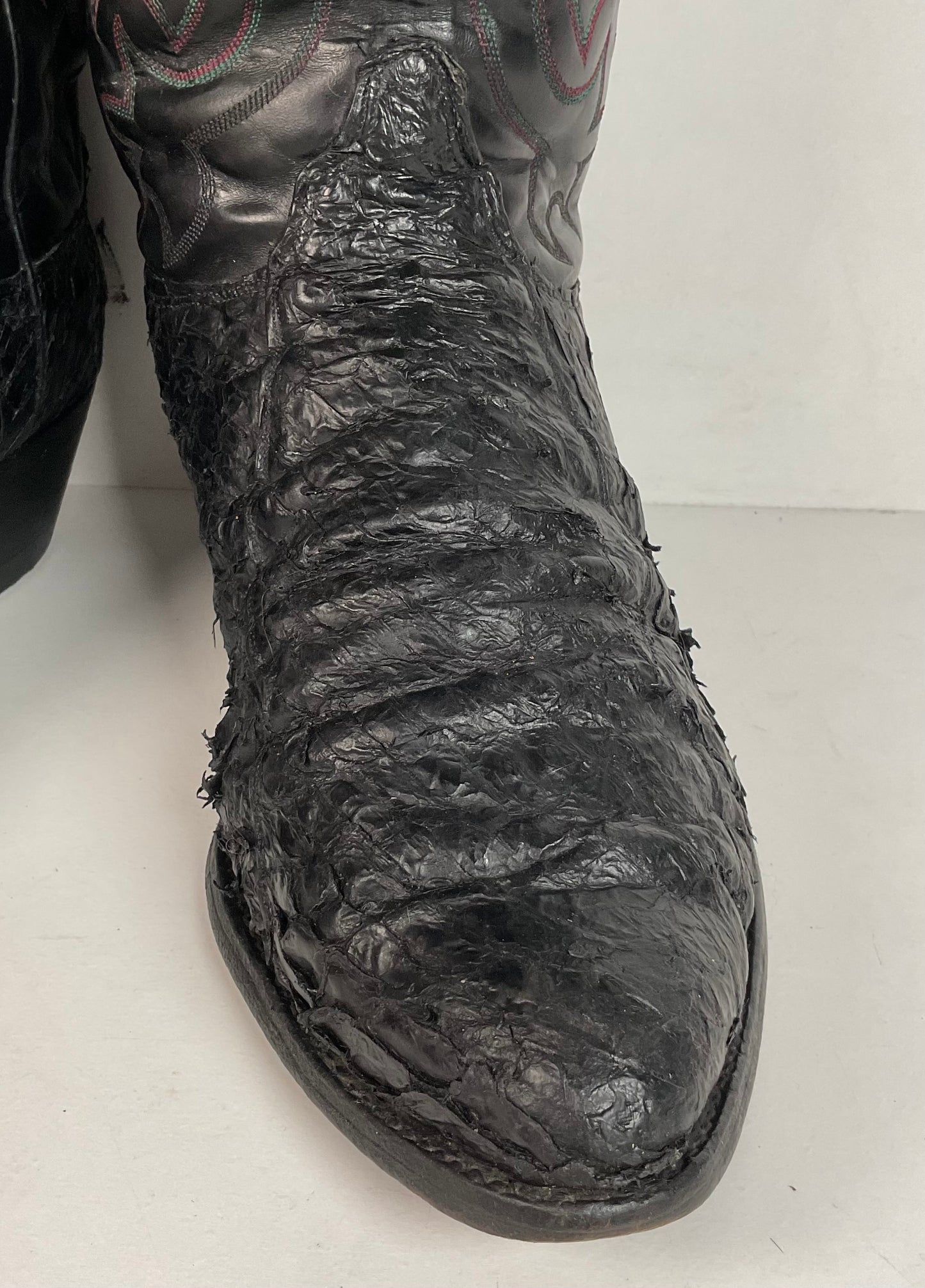 Vintage Olathe Sea Bass Cowboy Boots | Exotic | Distressed | Men’s 13 EE