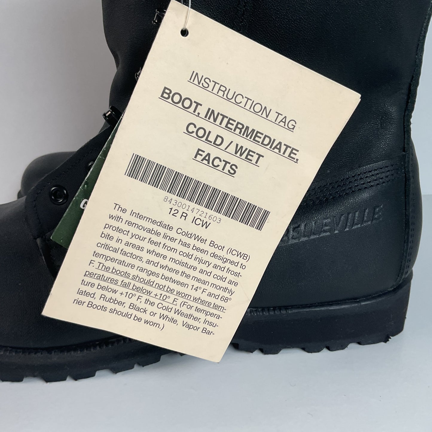 Belleville Intermediate Cold/Wet Boot | Black | USA Made | 12 R