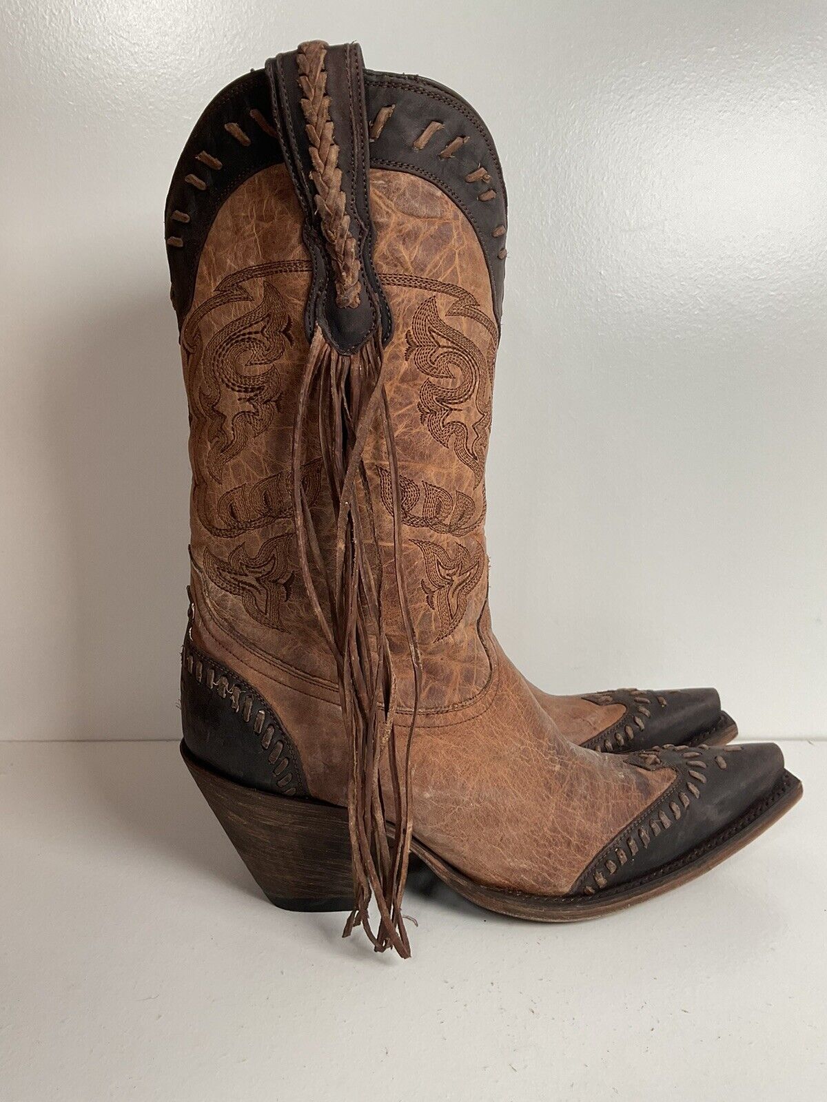 Lucchese Fringe Cowgirl Boots 9 B Wingtip New Without Box