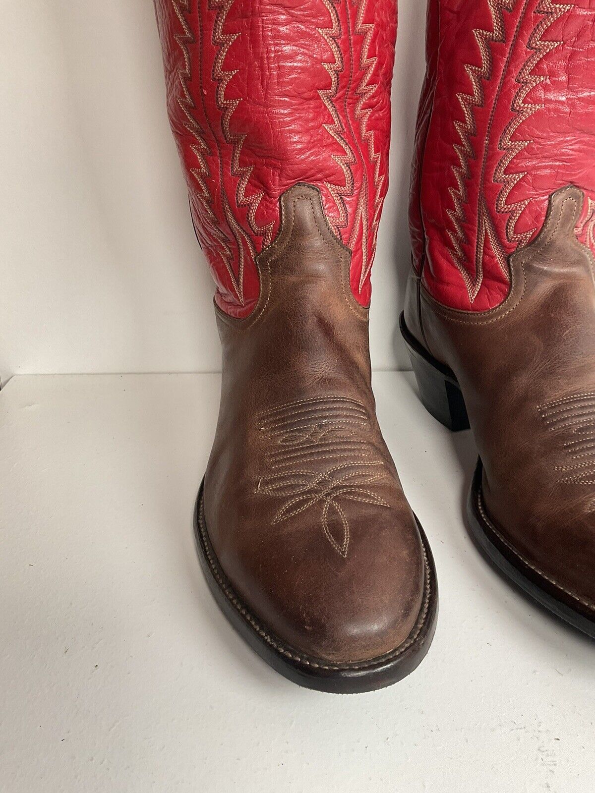 Vintage Tony Lama 18” Buckaroo Cowboy Boots 11 D Punchy USA