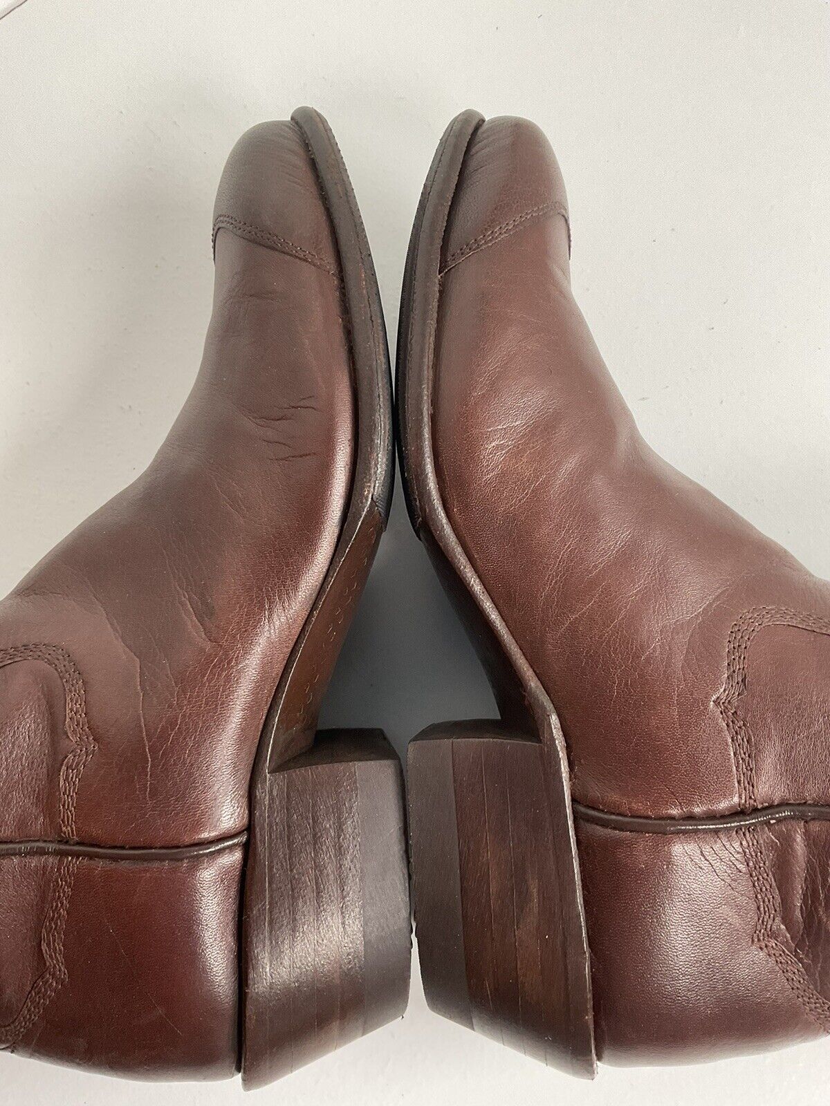 Paul Bond Custom Wingtip Cowgirl Boots 6-6.5 Brown Leather