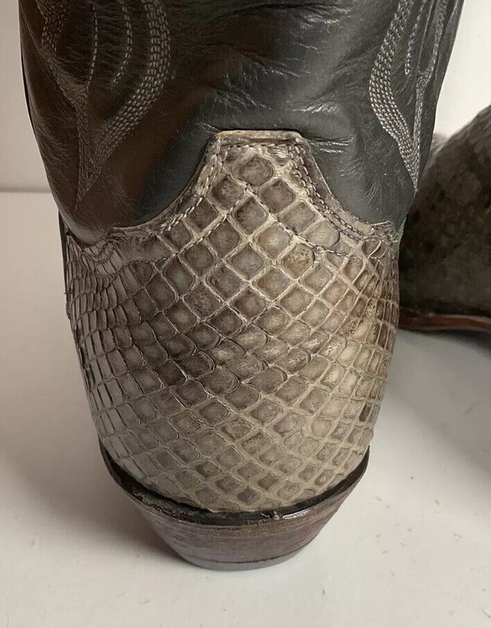 Tony Lama Exotic Anaconda Snakeskin Cowboy Boots 9 D Gold Label Recraft