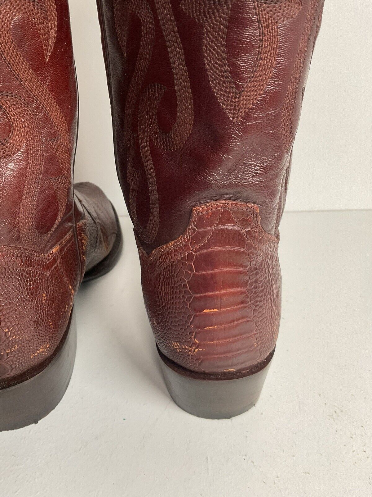 Dan Post Exotic Ostrich Leg Cowboy Boots 10 D