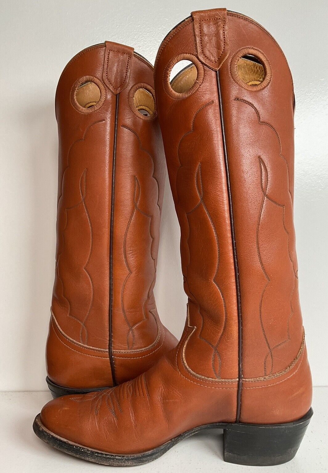 Vintage Tony Lama Buckaroo Cowboy Boots 7.5 D Punchy