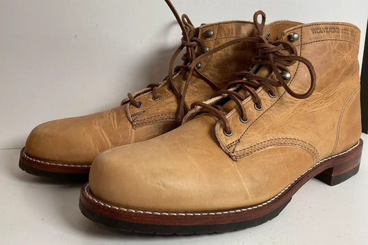 Wolverine Thousand Mile Leather Chukka Boots 14 D USA Made Golden Tan