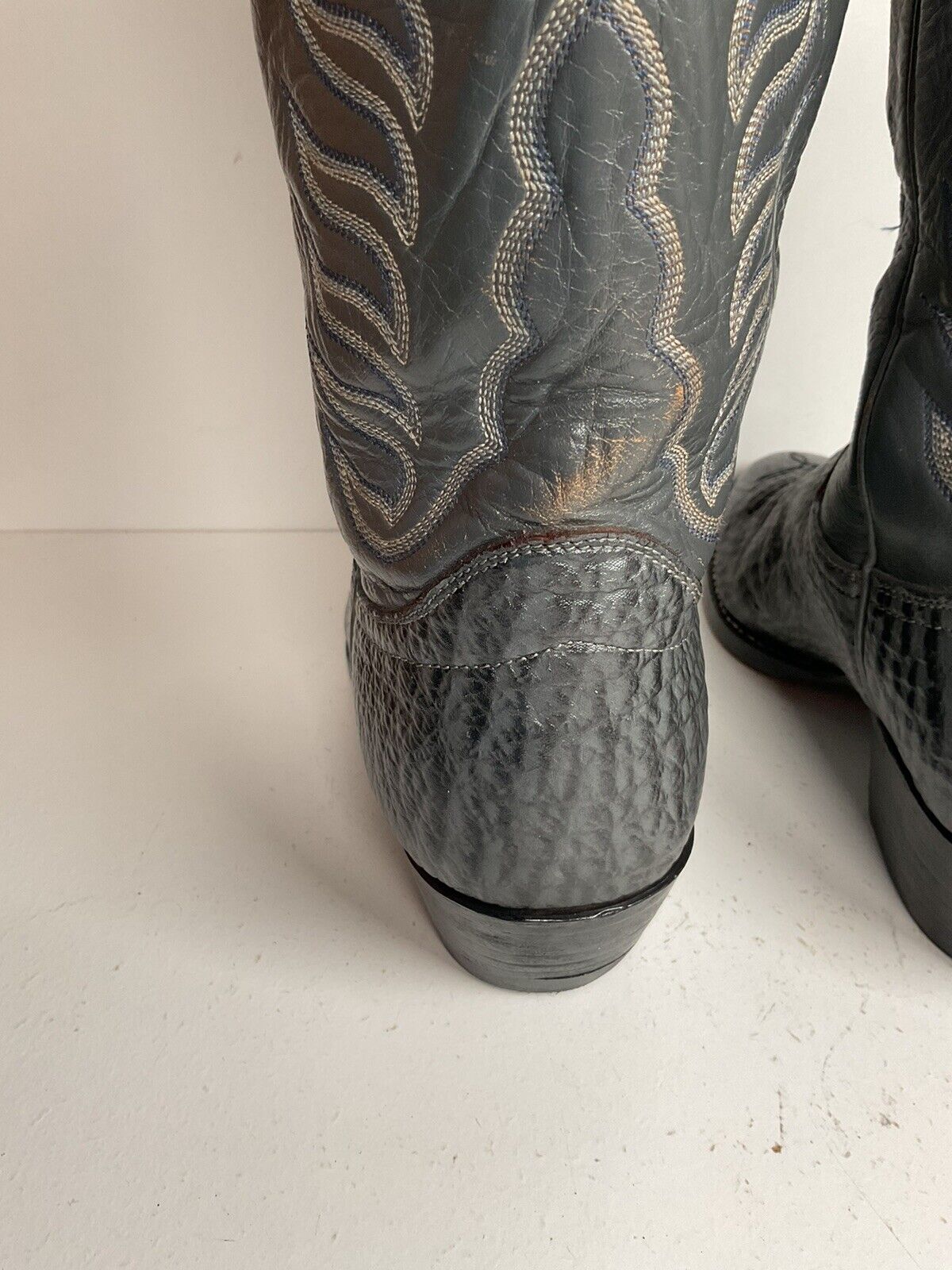 Hondo Exotic Sharkskin Cowboy Boots 8.5 D New Half Soles