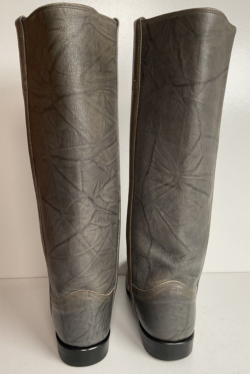 Vintage Justin Grey Marbled Campus Riding Boots 7 B USA Made