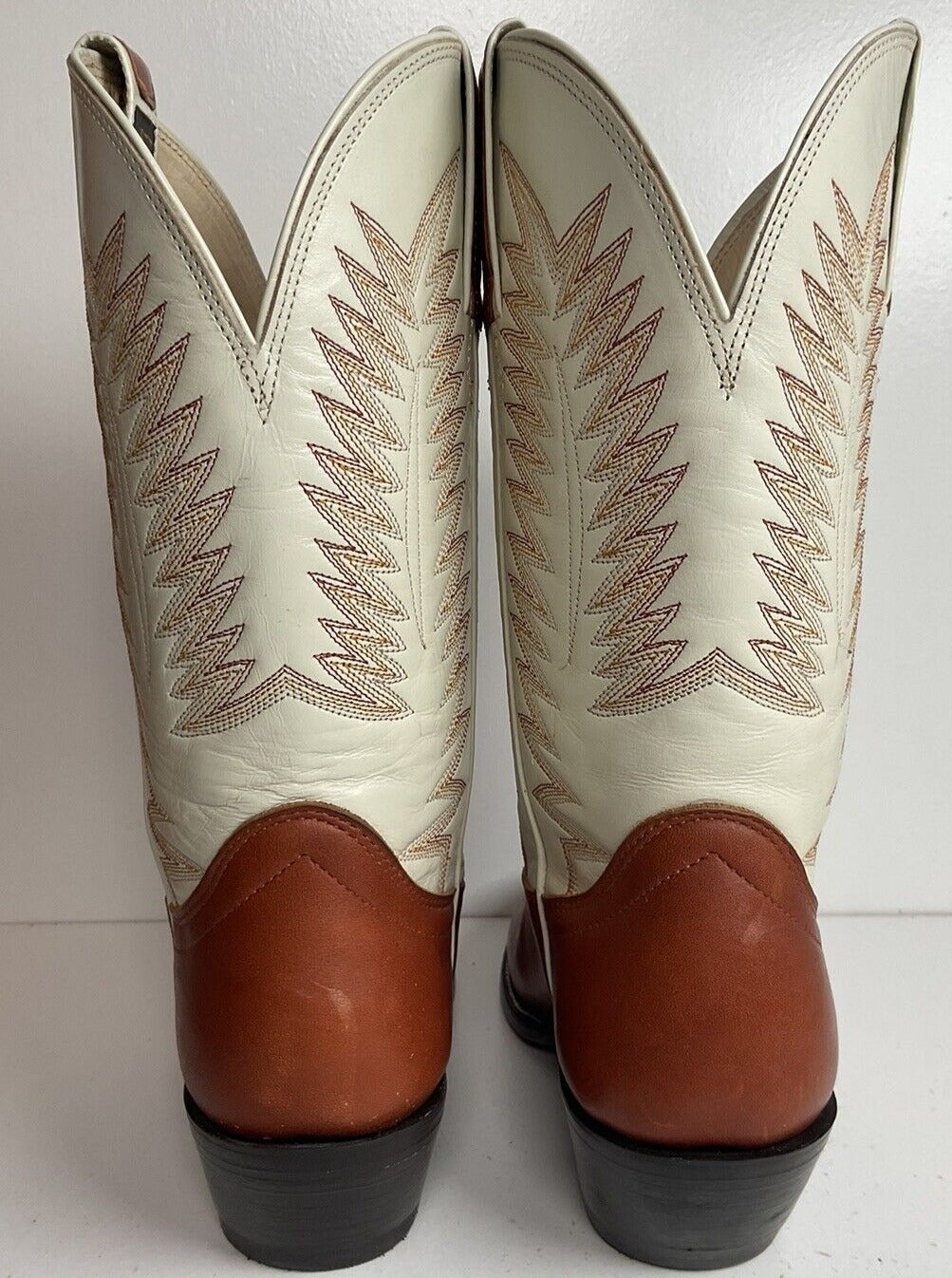 Hondo Calfskin Leather Cowgirl Boots 10 B White Upper