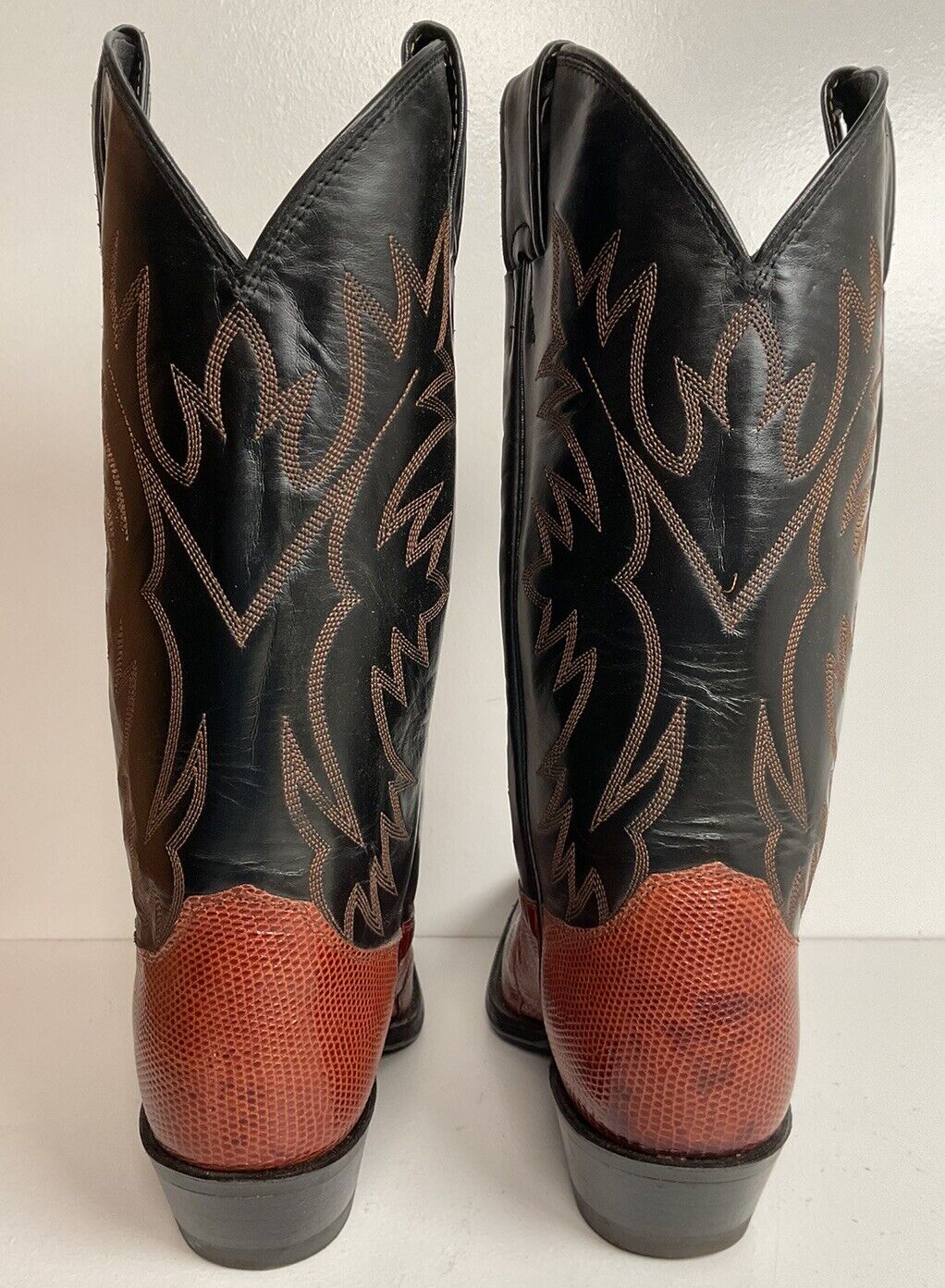 Justin Women’s Snip Toe Lizard Cowgirl Boots 9 B USA Made