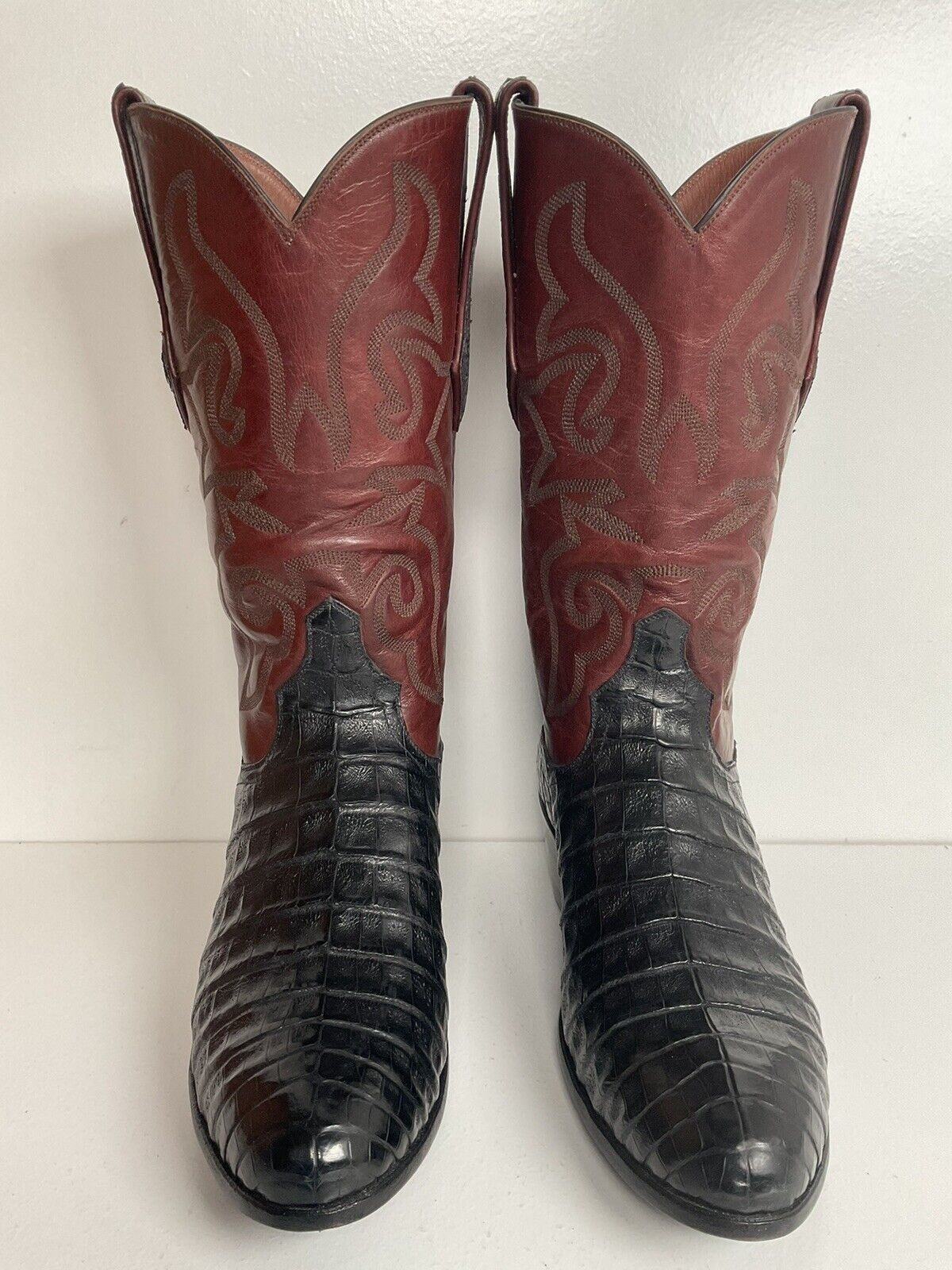 J B Hill Women’s Exotic Caiman Cowgirl Boots 7.5 B Belly Cut Custom