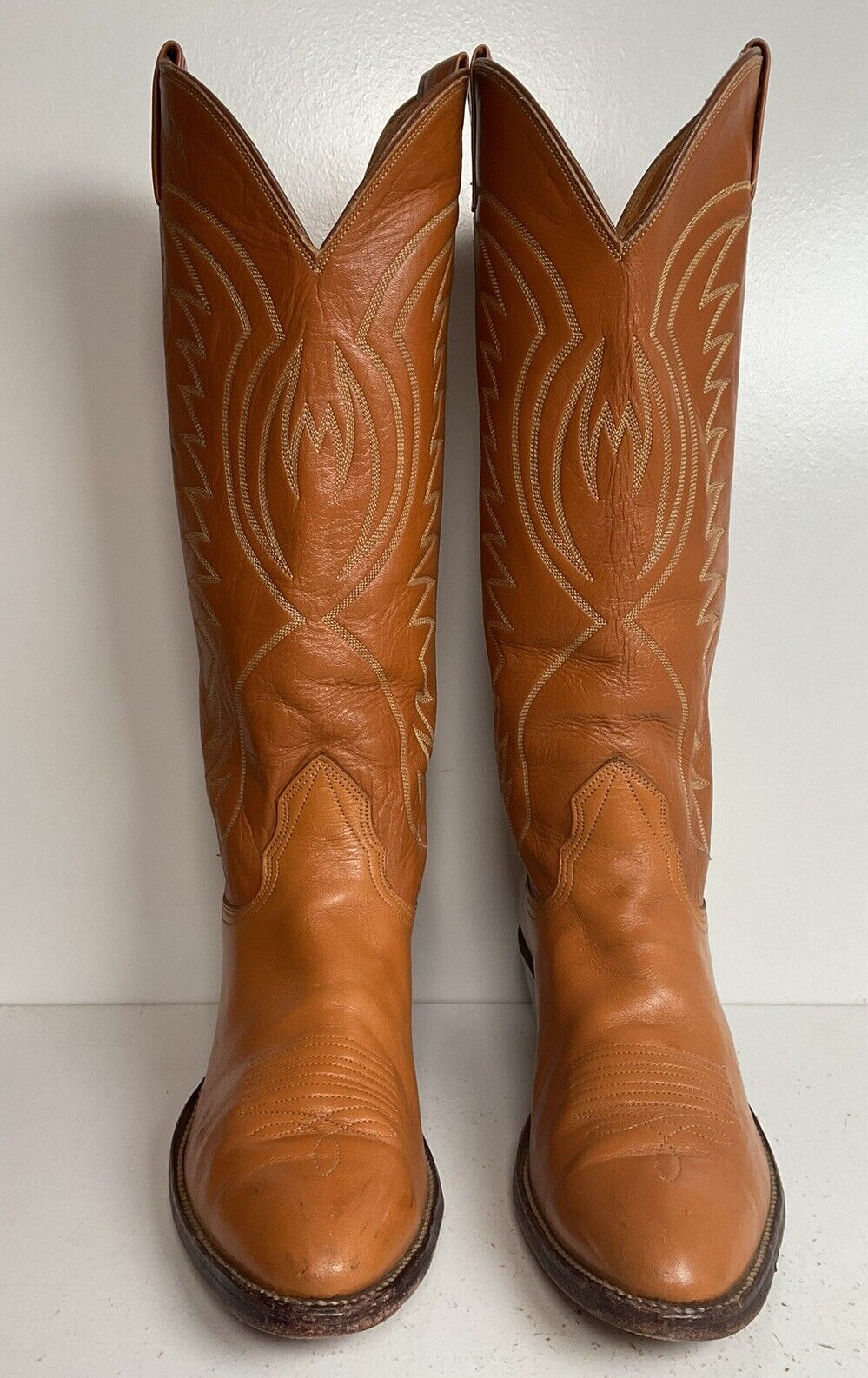 Vintage Nocona 17” Cowgirl Boots 7.5 C USA Made Old White Label