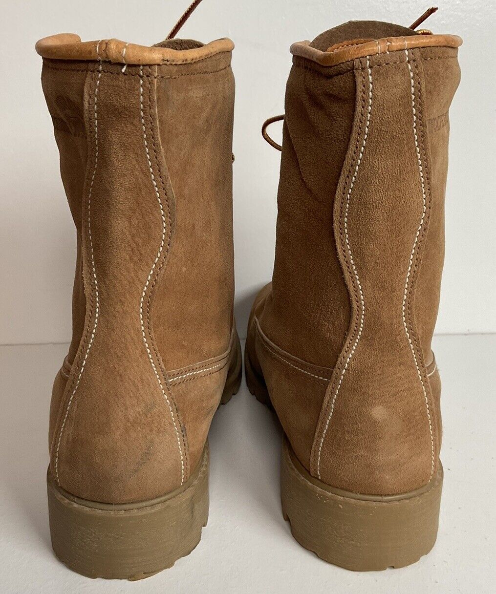 Vintage Wolverine Suede Logger Boots 8 E USA Made Winter Insulated