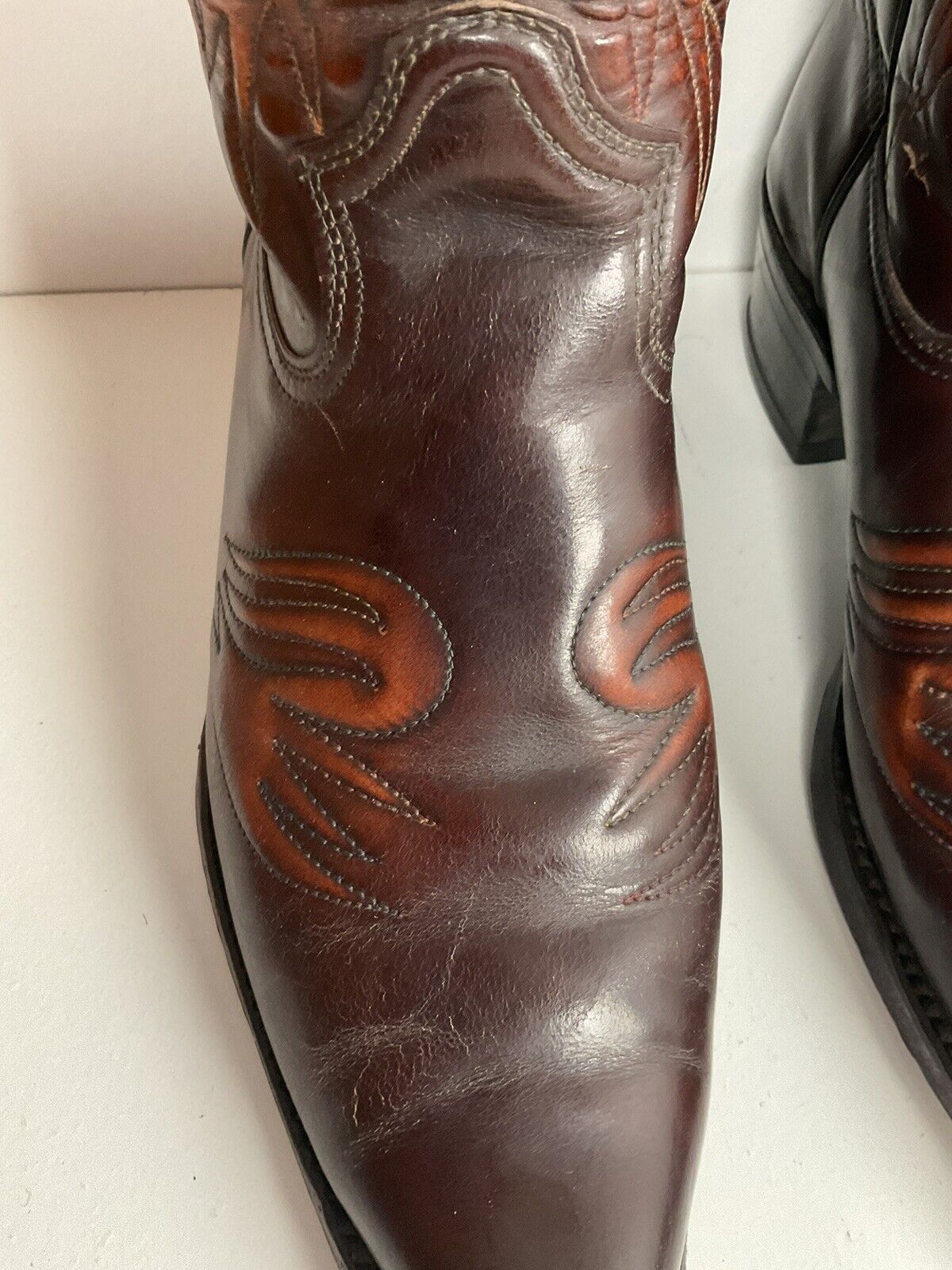 Vintage Texas Brand Patent Thunderbird Cowboy Boots 10.5 EE Rainbow Peacock