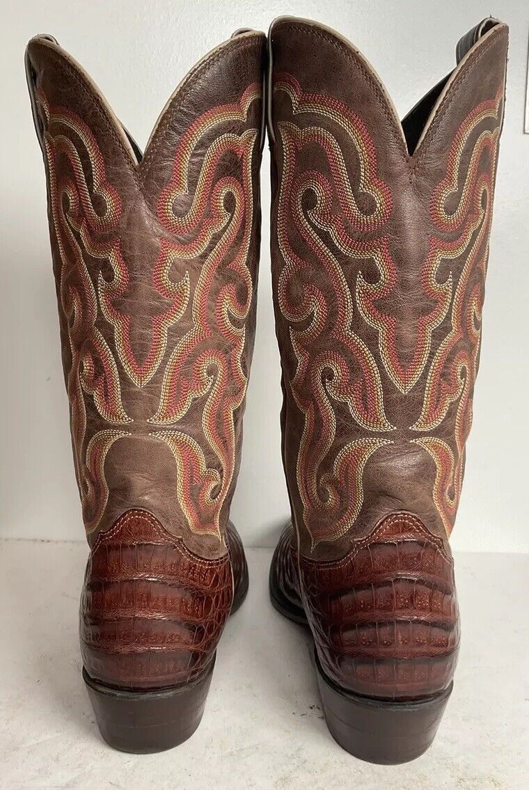 Nocona Exotic Caiman Crocodile Cowboy Boots 9 D Belly Cut USA