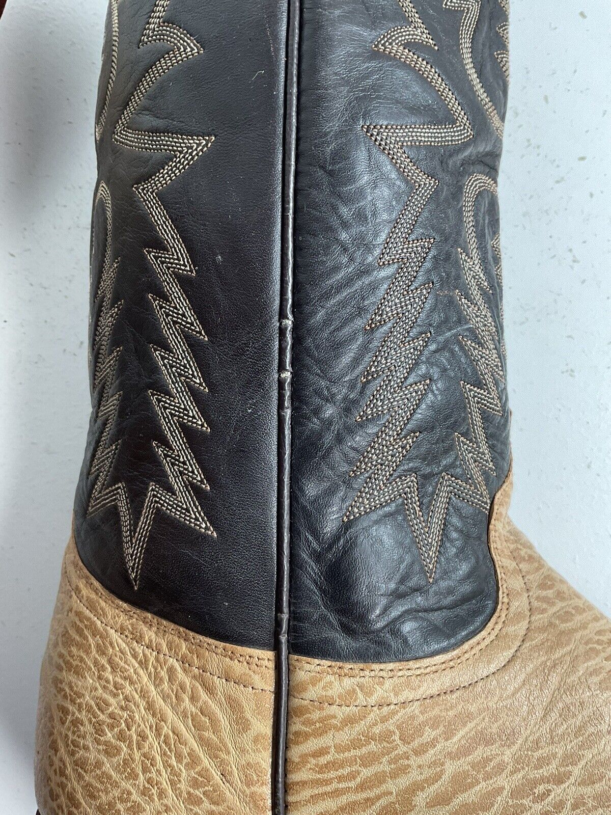 Vintage J Chisholm Tall Buckaroo Cowboy Boots 11 D USA Made Punchy