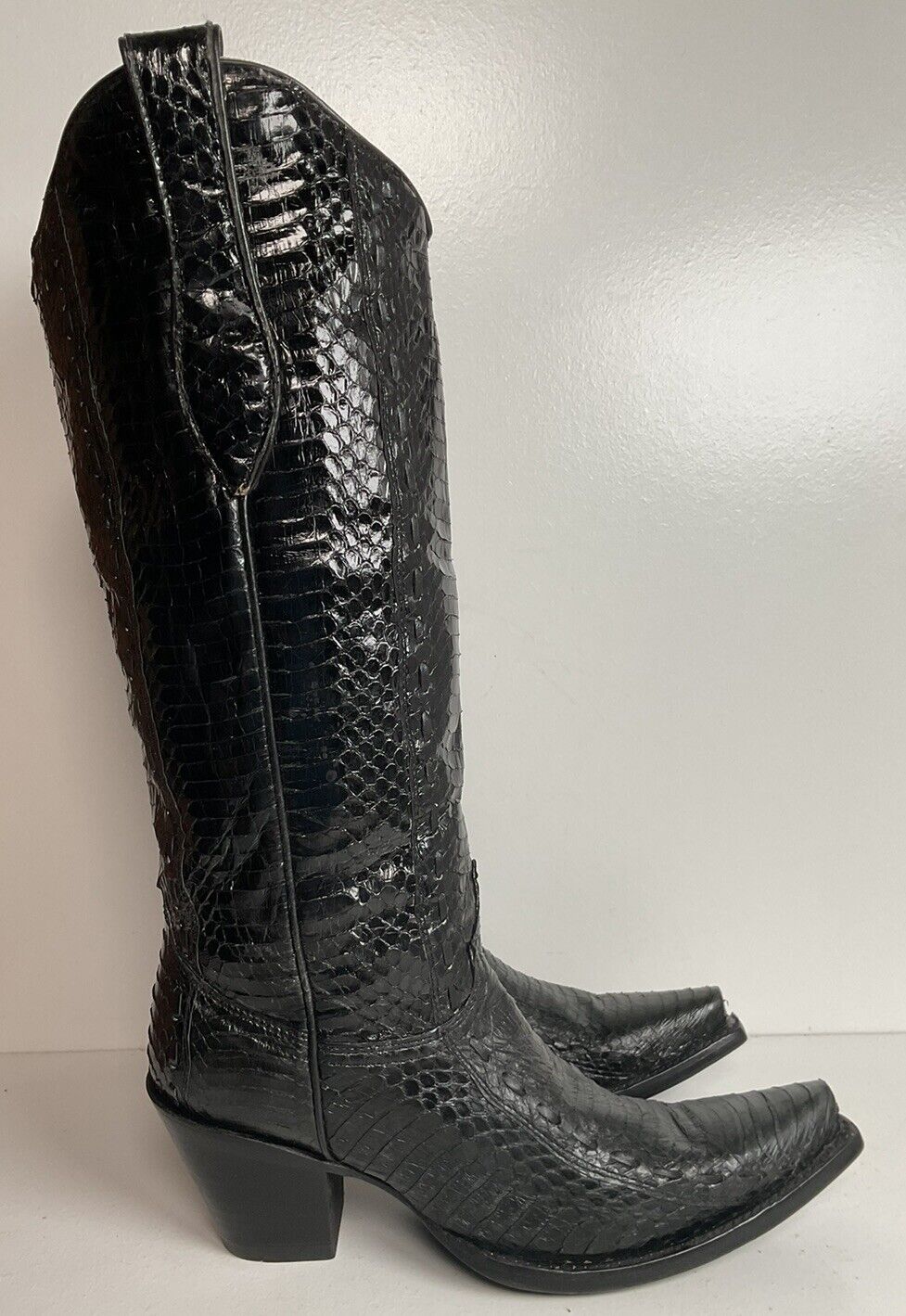 Corral Full Cobra Snakeskin Cowgirl Boots 7.5 M Exotic Mule Ear Snip Toe