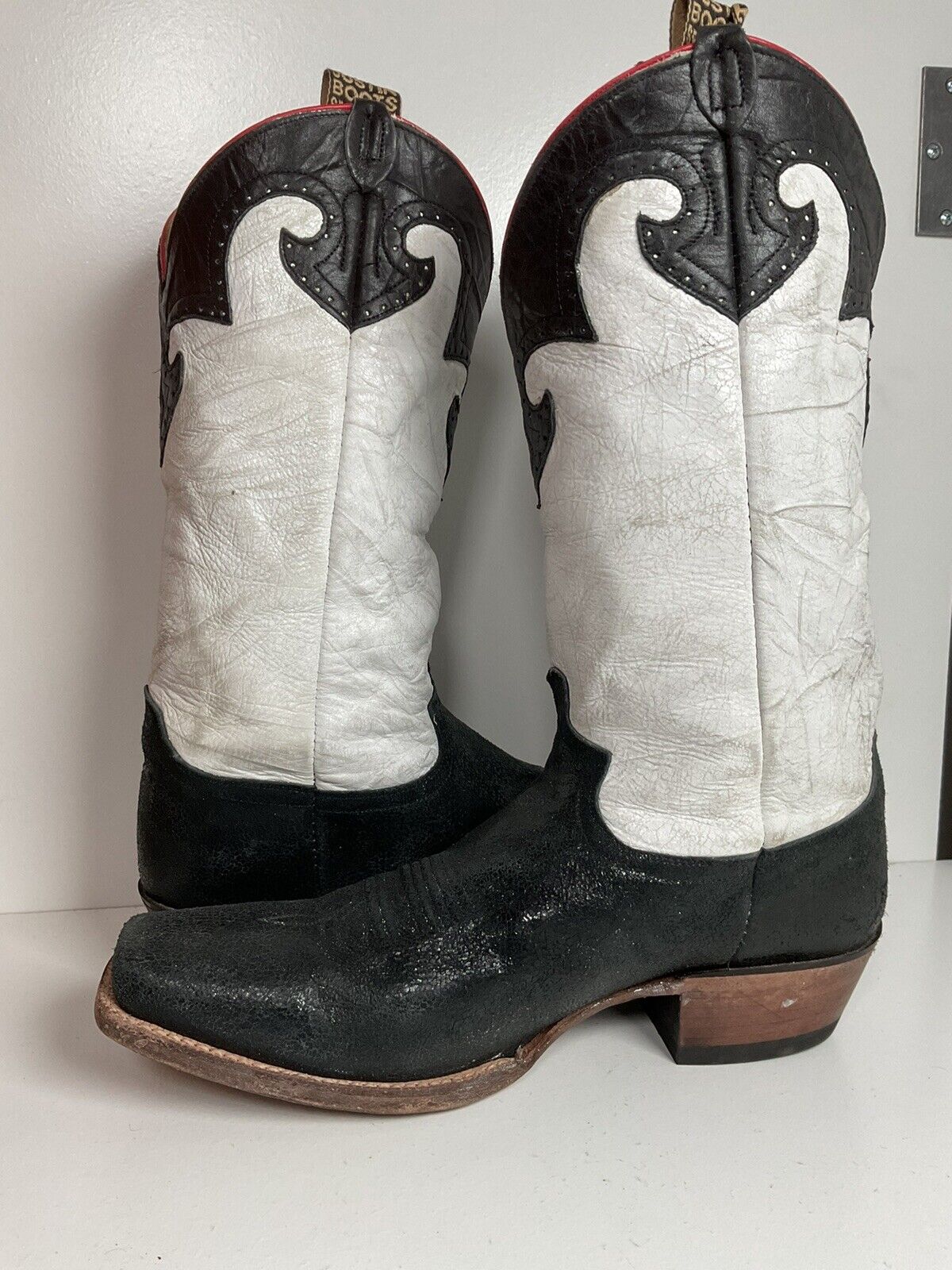 Justin Vintage Collection Cowboy Boots 11.5 D Rodeo Cowboy Inlay