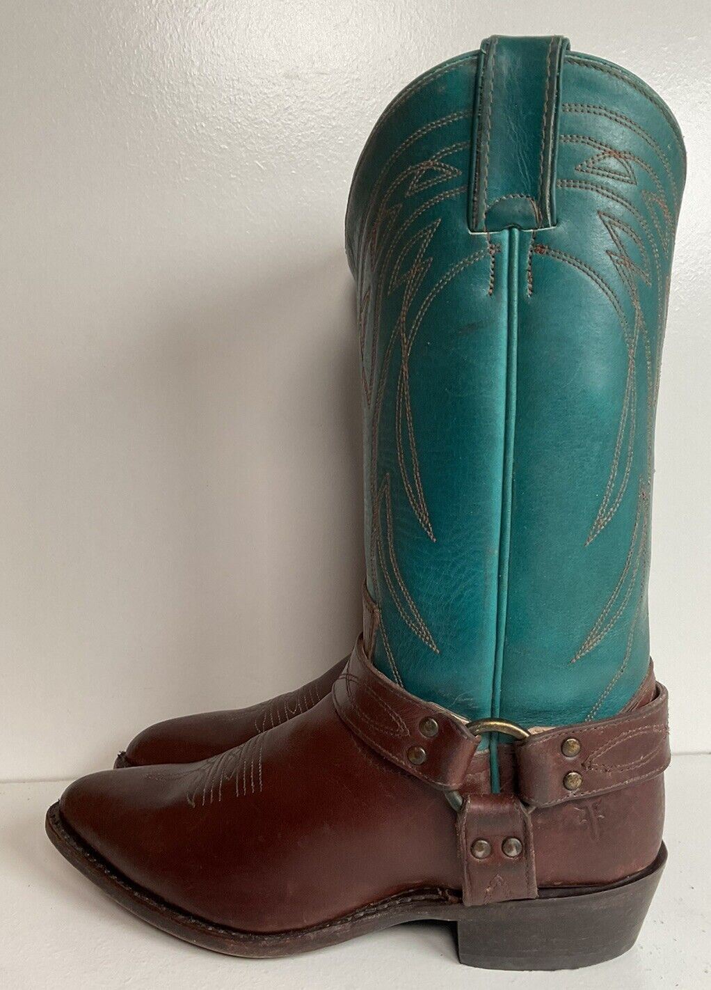 Frye Women’s Billy Teal Harness Western Boots 8.5 B