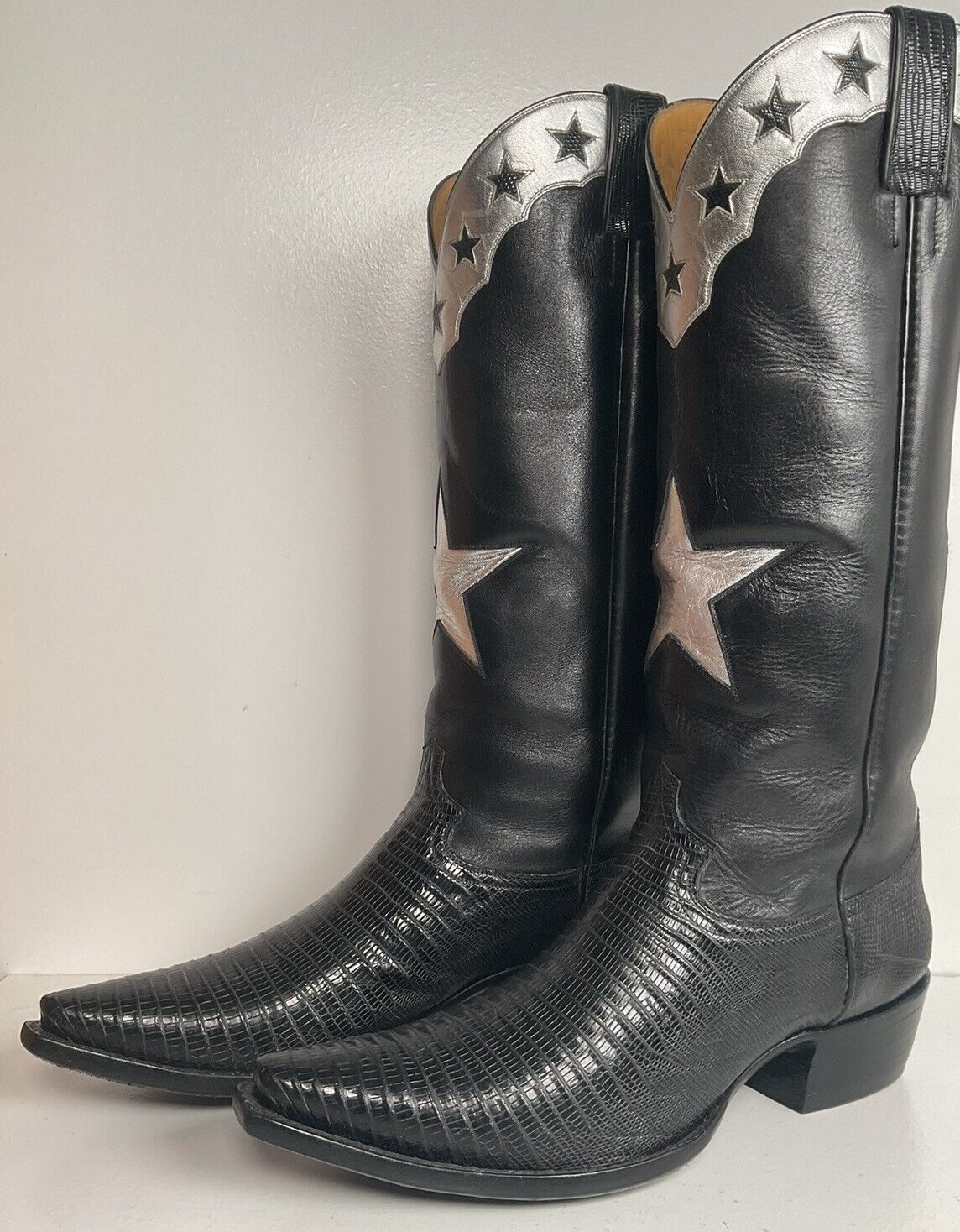 Caboots Tall Morning Star Cowboy Boots 12.5 D Teju Lizard