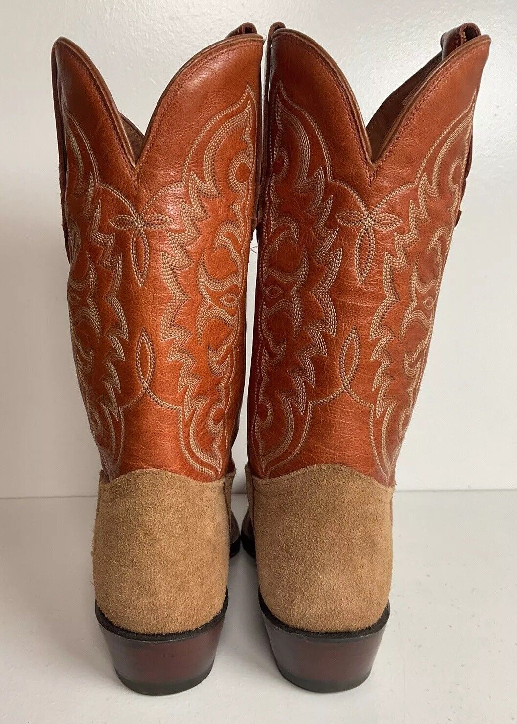 Tony Lama Jungle Suede Cowgirl Boots 7 B Wingtip USA Made