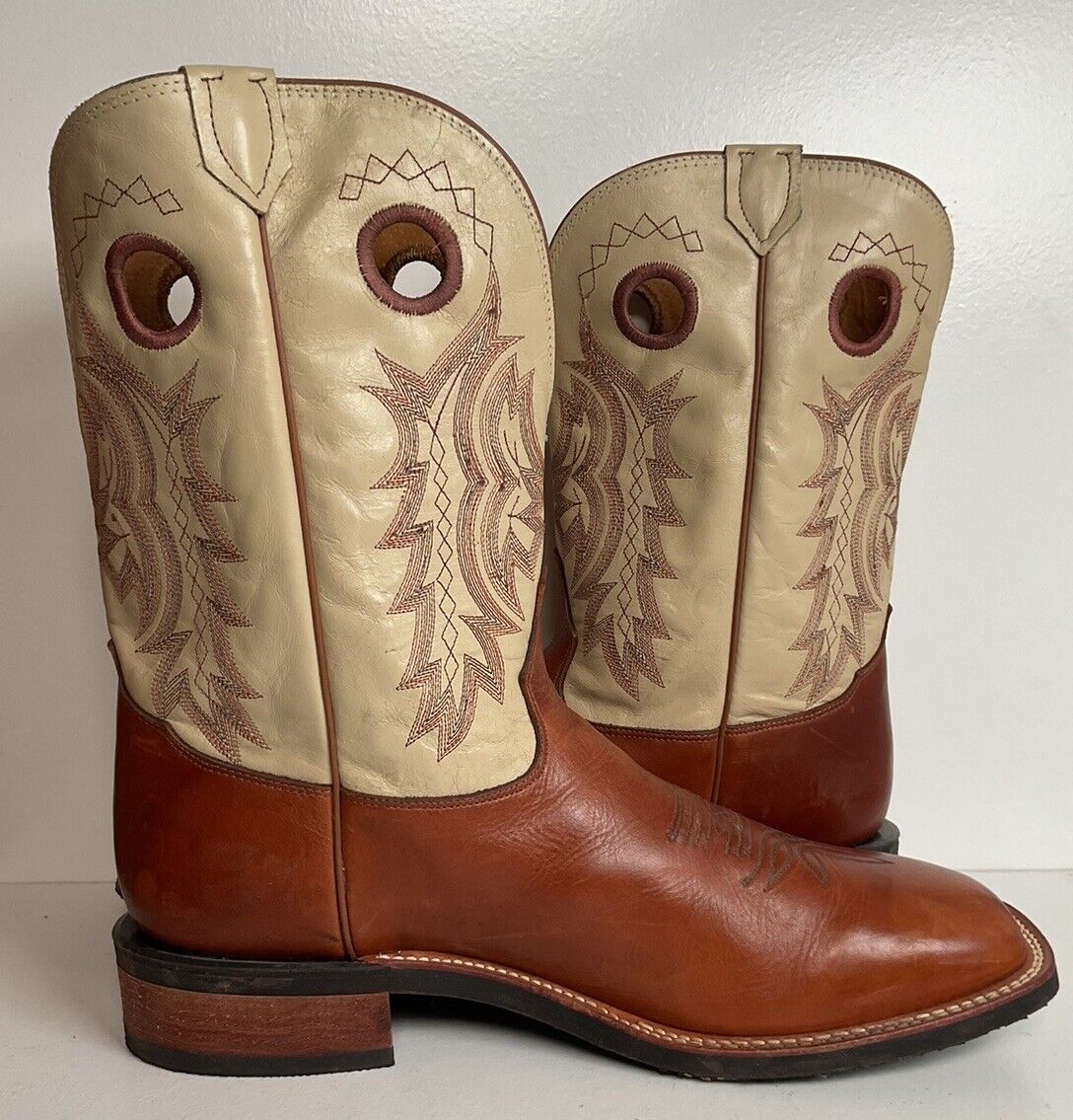 Tony Lama Shorty Buckaroo Cowboy Boots 14 D Punchy Crepe