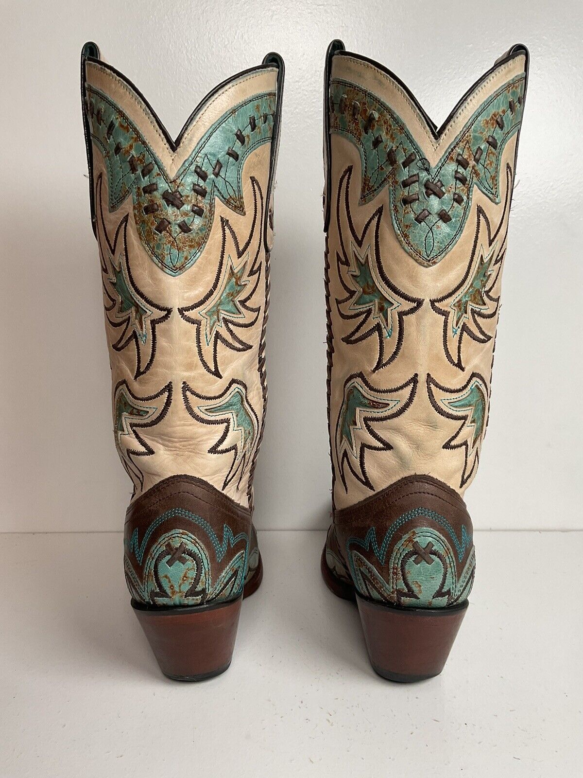 Tony Lama Cassidy & Santa Fe Cowgirl Boots 5 B Tooled Inlay