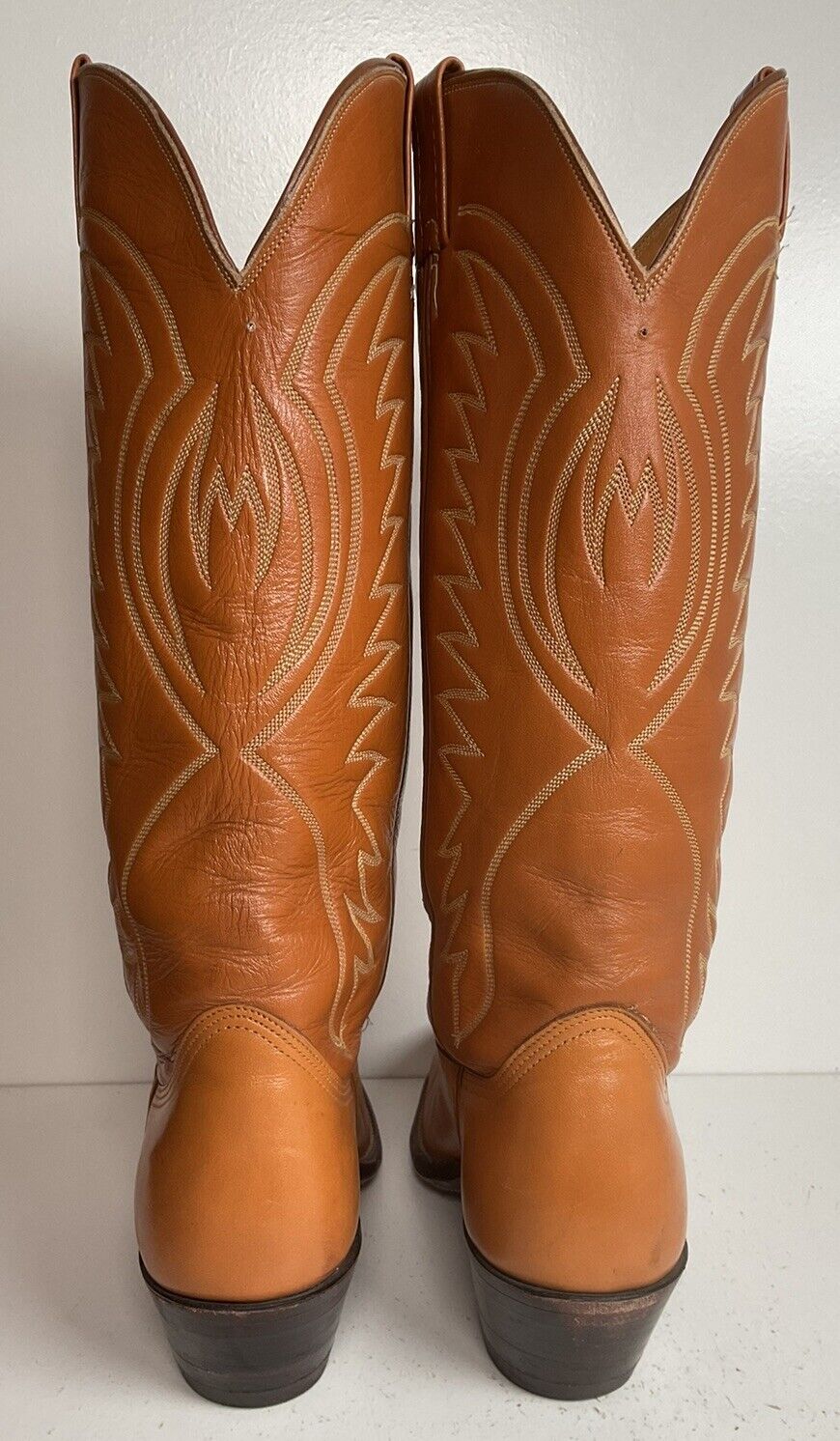 Vintage Nocona 17” Cowgirl Boots 7.5 C USA Made Old White Label